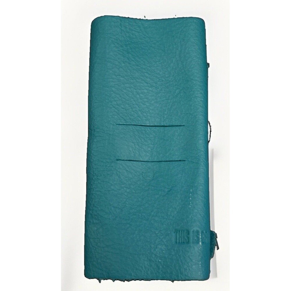 This Is Ground Mod Small Wrap Cord Organizer Pouch Blue Leather